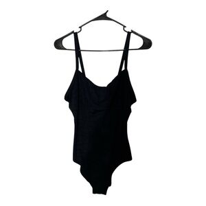 Vilebrequin black size 8 women’s one piece swimsuit high back curved neck